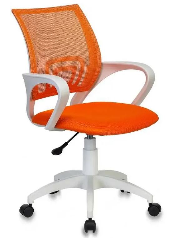 

Кресло Бюрократ CH W 696 на колесиках, сетка/ткань, оранжевый, CH W 696