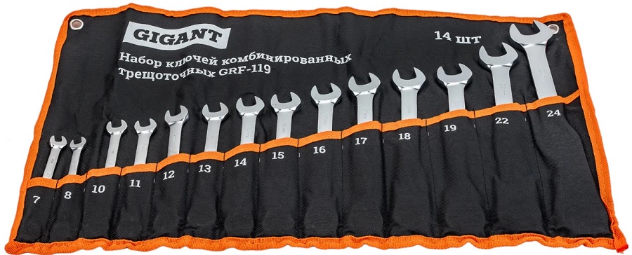 

Набор ключей Gigant grf-119 комб.трещоточных 14 шт, grf-119