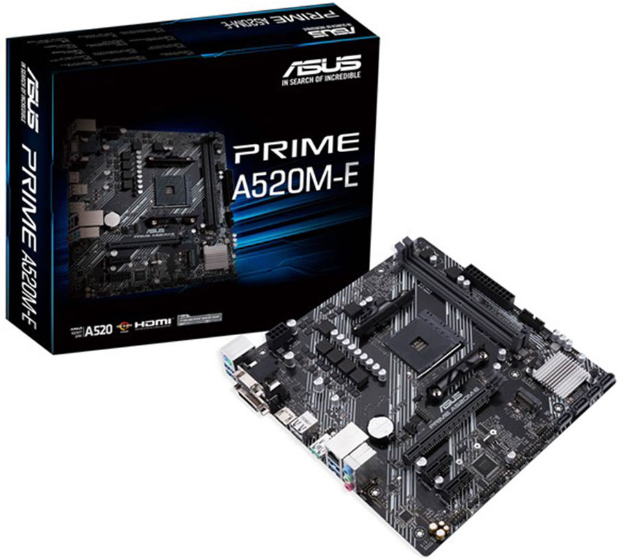 

Материнская плата mATX ASUS PRIME A520M-E (AM4, AMD A520, 2*DDR4(4600), 4*SATA 6G RAID, M.2, 3*PCIE, 7.1CH, Glan, 7*USB 3.2, DVI-D/D-Sub/HDMI), PRIME A520M-E