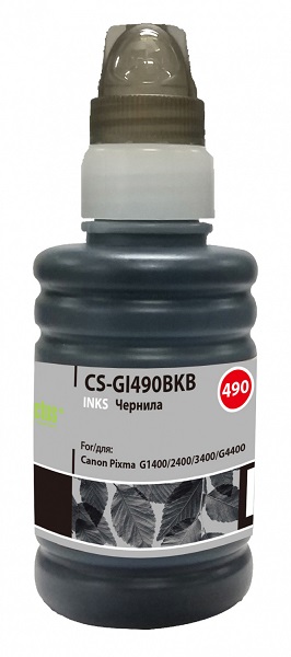 

Чернила для заправки Cactus CS-GI490BKB черный 100мл для Canon Pixma G1400/G2400/G3400, CS-GI490BKB
