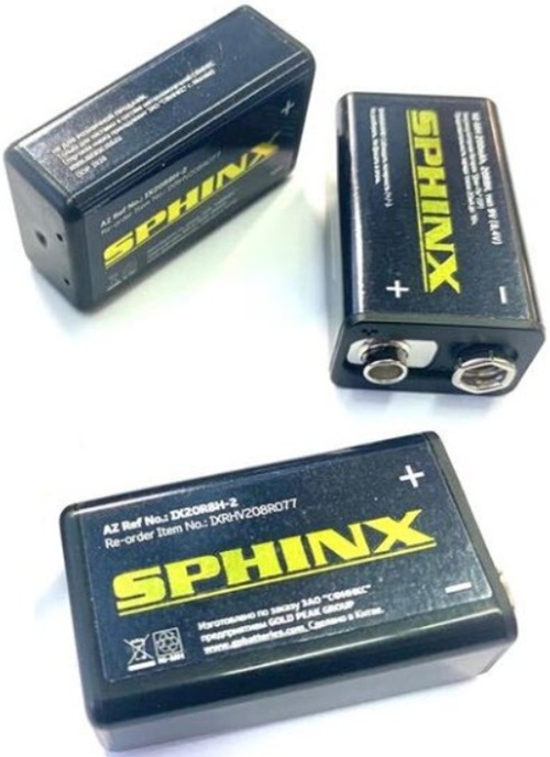 Аккумулятор Sphinx Аккумулятор 9 В 9 В для ручных досмотровых металлодетекторов