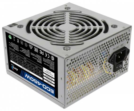 Изображение товара Блок питания AeroCool ECO-450W надежный источник для бюджетных систем