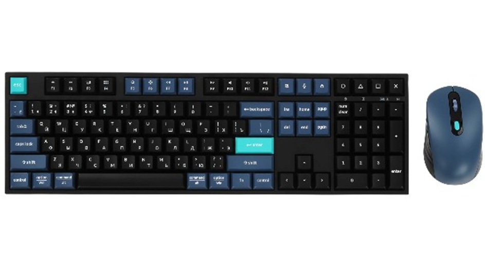 

Клавиатура и мышь Wireless Keychron B36 + BM25 KB2-RU полноразмерная, ножничная, оба устройства используют один беспроводной адаптер, B36 + BM25