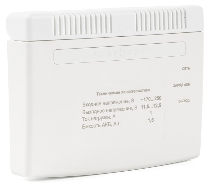 

Источник бесперебойного питания Бастион СКАТ-1200А Li-ion выходное напряжение -12 В, выходной ток -1 А. соответствует ФЗ 123 и ГОСТ Р 53325-2012, СКАТ-1200А Li-ion