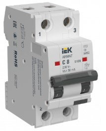 Изображение товара Автоматический выключатель IEK AR-B10N-2-C008C030