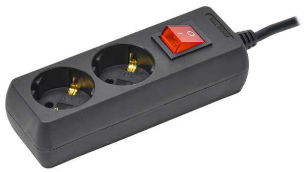 Изображение товара Удлинитель IEK WYP10-16-02-03-Z-K02 с двумя розетками и кабелем 3 м