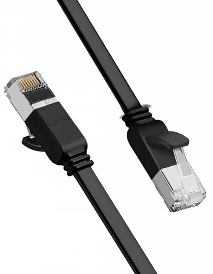 

Кабель патч-корд U/UTP 6 кат. 5м UGREEN NW102 50176_ Flat Ethernet Cable, цвет: черный, NW102