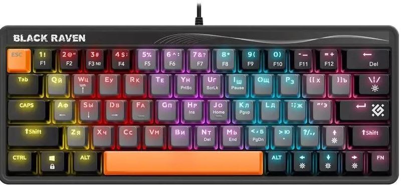 

Клавиатура Defender Black Raven GK-417 45414 RGB, Black Raven GK-417