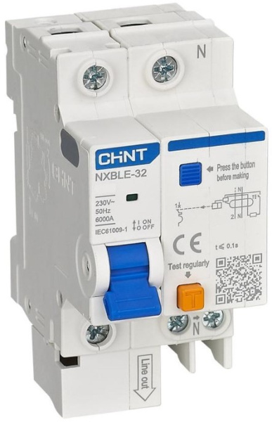 Изображение товара Автомат CHINT 819392 дифференциальный 16 А 1Pol серия NXBLE-32