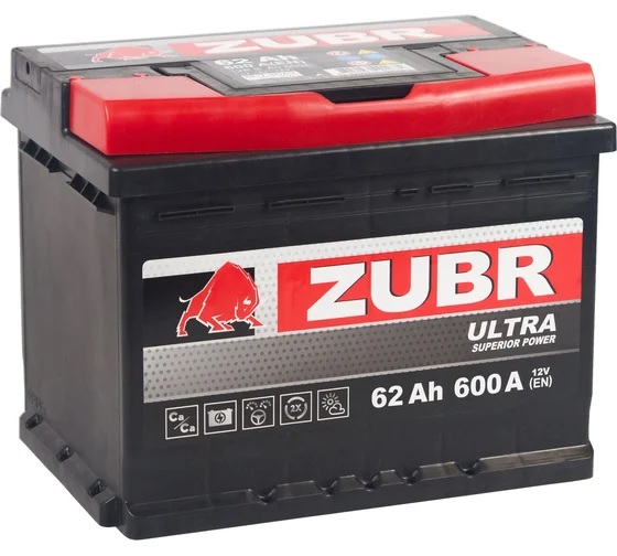 

Батарея ZUBR ZU620 Ultra 62Ah R+ (низкий), ZU620