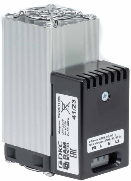 Изображение товара Обогреватель с вентилятором DKC R5FMHT100S 100 Вт монтаж DIN-рейка