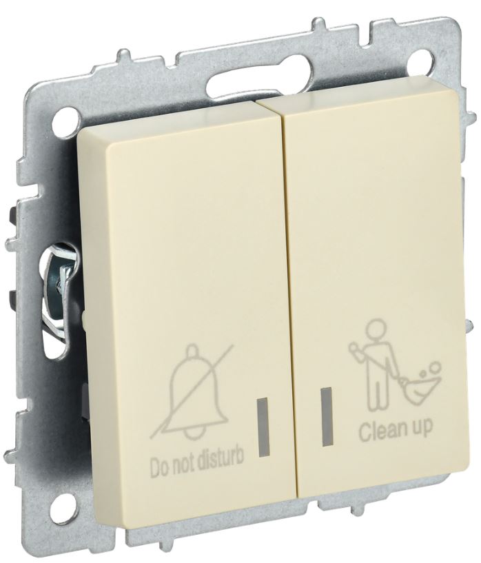 

Выключатель двухклавишный с подсветкой IEK BR-V20-2-10-K10 BRITE отел. 10А ВС10-2-9-БрКр Бежевый, BR-V20-2-10-K10