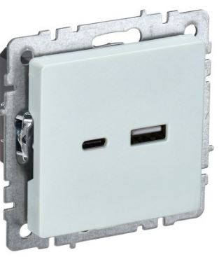 

Розетка USB IEK BR-U22-018-K36 BRITE тип A+тип C 18Вт РЮ11-1-БрЖ Жемчужный, BR-U22-018-K36