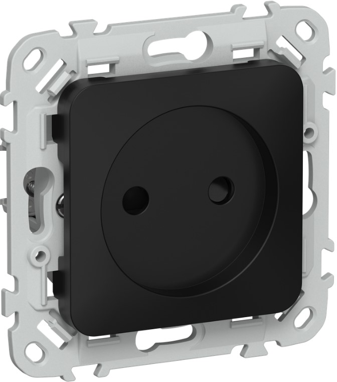 

Розетка без заземления IEK FI-R13-10-1-K02 FLITE с защитными шторками безвинтовое крепление 10А РСш01-1-ФлЧ черный, FI-R13-10-1-K02