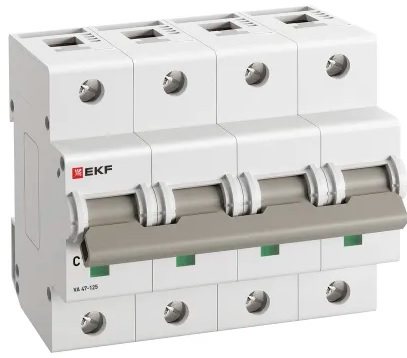 

Автоматический выключатель EKF mcb47125-4-100C 4P 100А (C) 15кА ВА 47-125 PROxima, mcb47125-4-100C