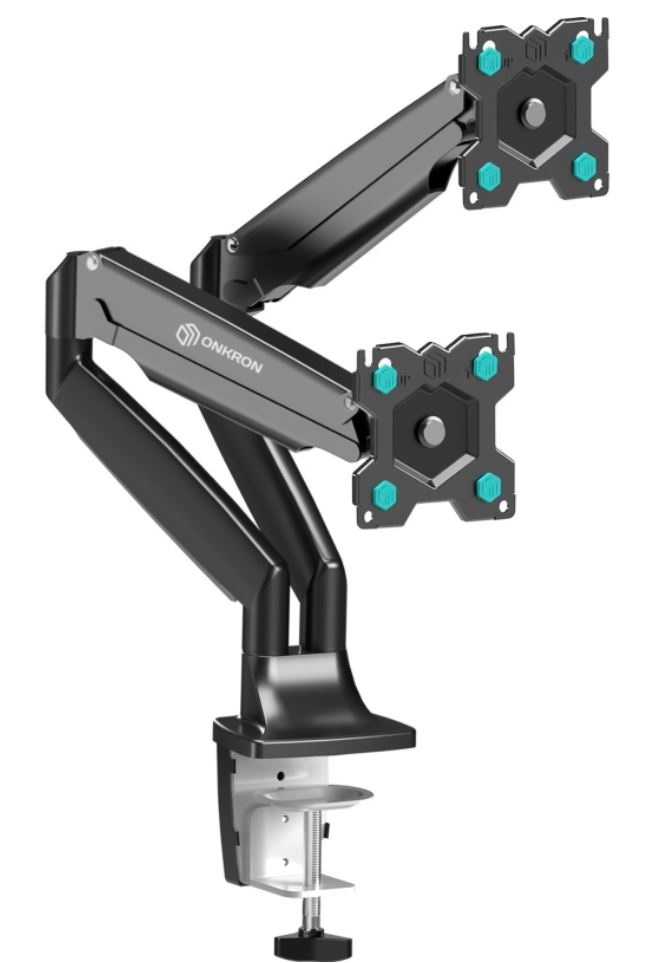 

Кронштейн настольный ONKRON G200 для 2 мониторов 13-32'' макс. 100*100, газлифт, наклон/поворот -+90º, 2 колена, черный, от стены до 525мм, G200