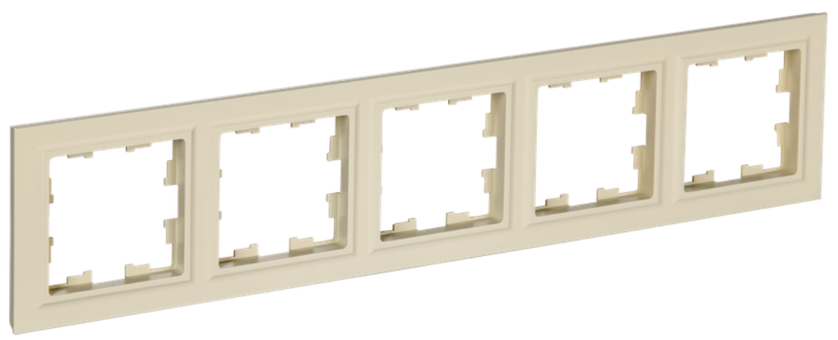 

Рамка пятерная IEK BR-M52-K10 BRITE РУ-5-БрКр Бежевый, BR-M52-K10