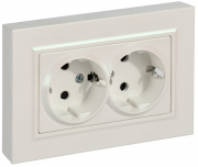 фото Розетка двухместная с заземлением  IEK BR-R28-16-K36-F
