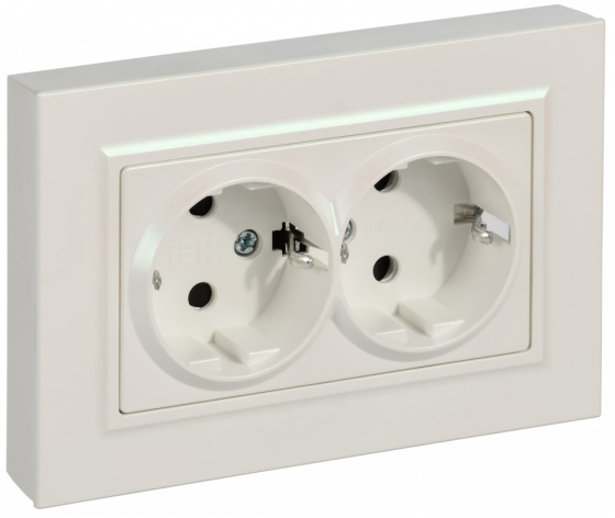 Изображение товара Розетка двухместная с заземлением IEK BR-R28-16-K36-F