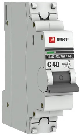 Изображение товара Автоматический выключатель EKF mcb4763-6-1-40C-pro IP20 40 А для защиты цепей