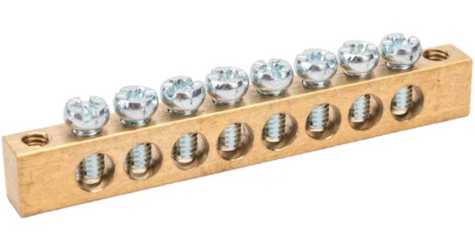 

Шина Rexant 11-2366 PEN «земля-ноль» 6х9 мм 8/2 (8 групп/крепеж по краям), 11-2366