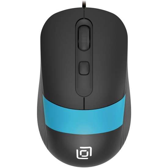 

Мышь Oklick 310M черная/синяя оптическая (2400dpi) USB для ноутбука (4but) (1869099), 310M
