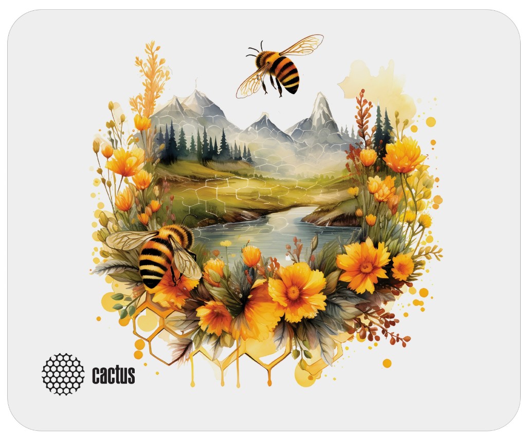 

Коврик для мыши Cactus CS-MP-P09XS Honeybee 220x180x2мм, CS-MP-P09XS