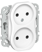 фото Розетка двухместная без заземления  IEK FI-R23-10-1-K01