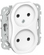 фото Розетка двухместная без заземления  IEK FI-R23-10-1-K01 в Санкт-Петербургe