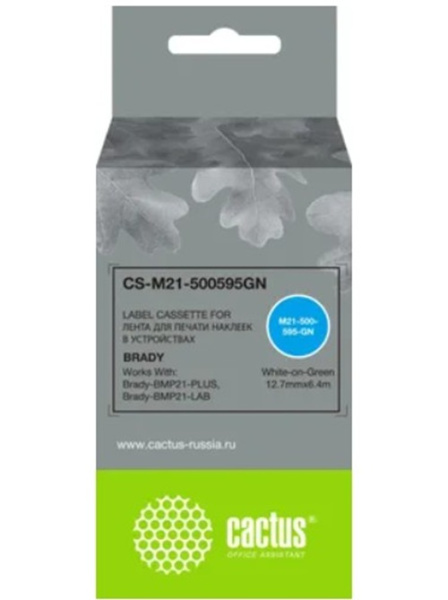 Изображение товара Картридж ленточный Cactus M21-500595GN для Brady BMP21-PLUS и BMP21-LAB