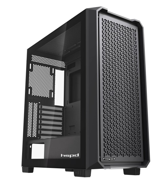 Корпус ATX HSPD F750 без БП, боковая панель из закалённого стекла, USB 3.0, 2*USB 2.0