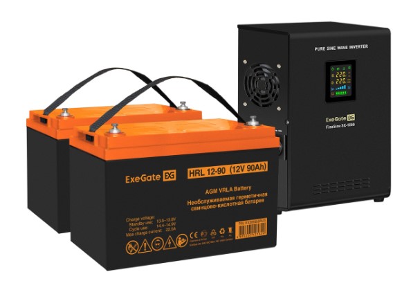 

Комплект Exegate FineSine SX-1000.LCD.AVR.2SH EX296553RUS ИБП EX295997RUS + батарея 90Aч EX285655RUS 1шт (инвертор, синус, для котла, настенный) 1000V, FineSine SX-1000.LCD.AVR.2SH