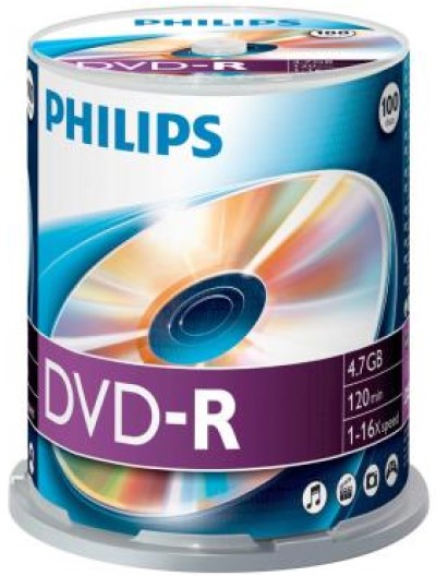 Диск DVD-R Philips DM4S6B00F/97 4.7 Gb, 16x, Cake Box (100)
