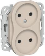 фото Розетка двухместная без заземления  IEK FI-R23-10-1-K88