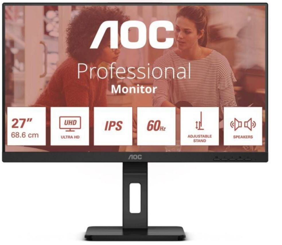 

Монитор 27" AOC U27E3UF 3840x2160, 4K, IPS, 350 cd/m, 1000:1, 4 ms, 178°/178°, 2xHDMI 2.0, Pivot, Black, U27E3UF