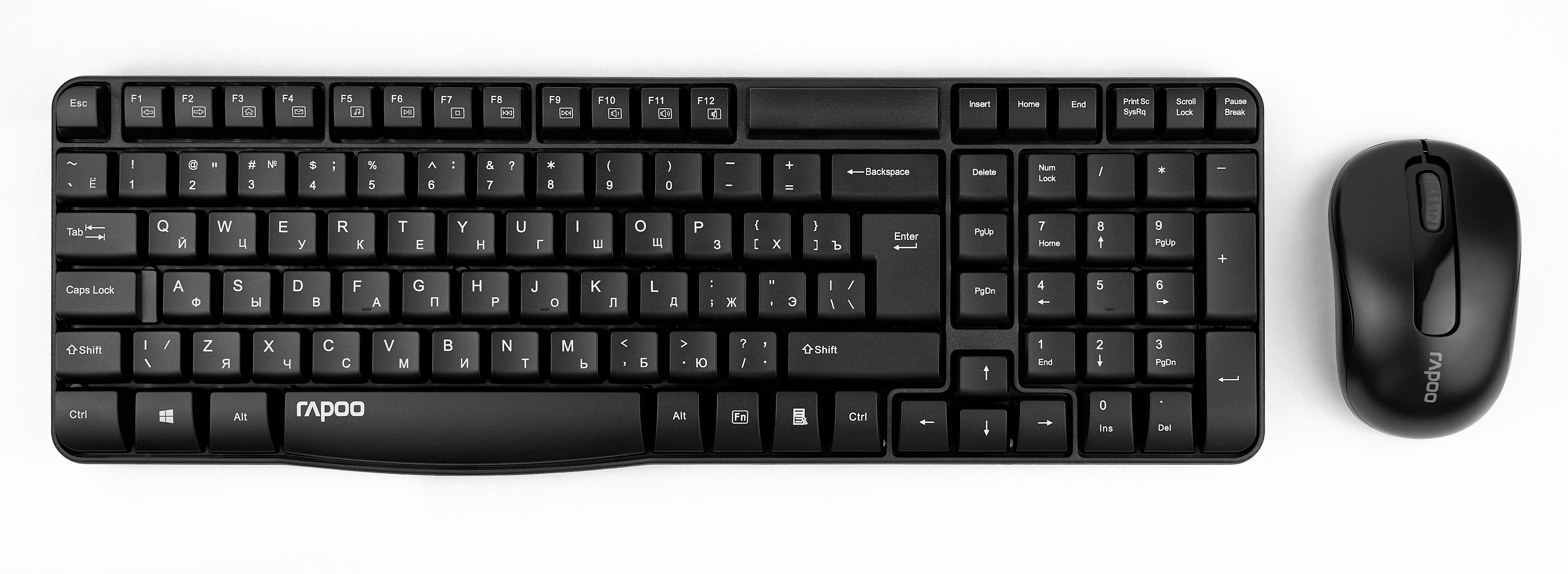 

Клавиатура и мышь Wireless Rapoo X1800S черный, X1800S