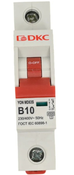 Изображение товара Автоматический выключатель DKC MD63S-1PB10 для защиты электросетей