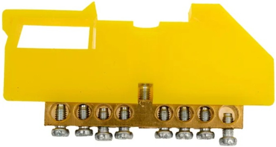 

Шина EKF sn0-63-08 PEN "ноль-земля" 6х9 8 отвер. латунь крепеж по центру, PROxima, sn0-63-08