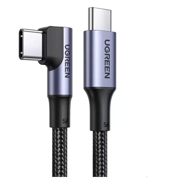 

Кабель UGREEN US334 20583_ USB-C 2.0 Male/Angled 90° USB-C 2.0 Male 5A Data, 3м, black, US334
