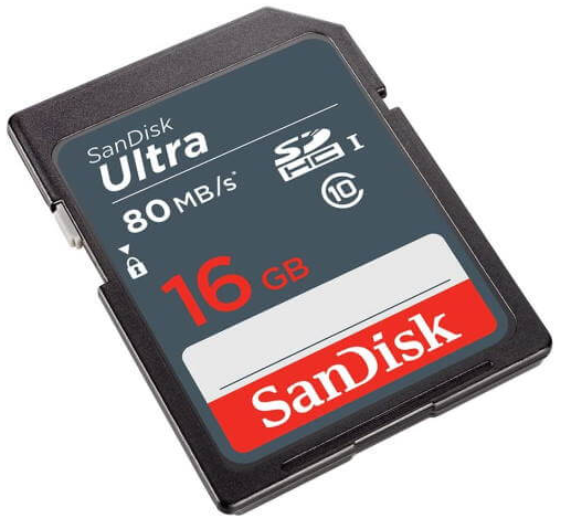 

Карта памяти SDHC 16GB SanDisk Ultra Class 10 UHS-I 80MB/s, Ultra