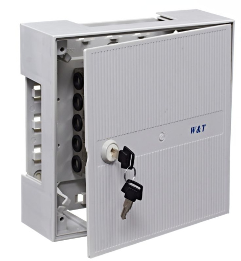 Изображение товара Кросс-бокс W&T S068B-WT Key Lock для 50 пар с замком и защитой линий