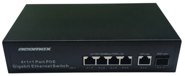 Изображение товара Neomax NMS-106PoE-1000-S неуправляемый коммутатор PoE 6 портов настольный