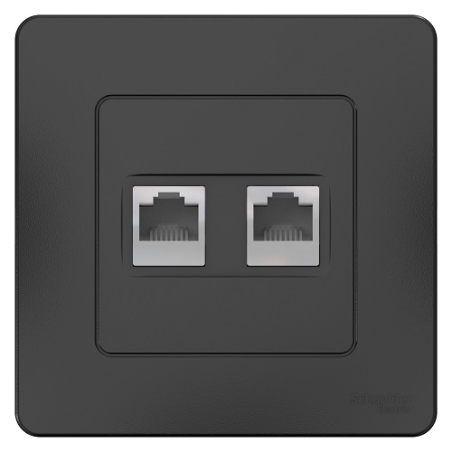 

Розетка Schneider Electric BLNIS045456 2-ая компьютерная RJ45 Антрацит внутр, BLNIS045456
