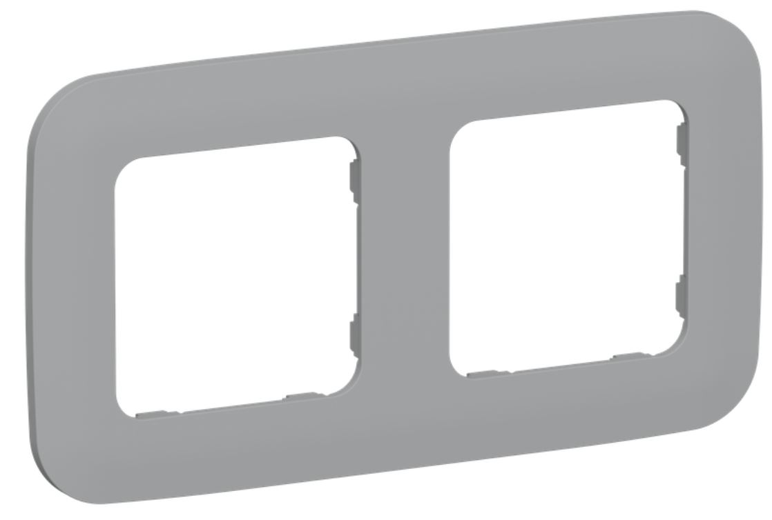 

Рамка двойная IEK FI-M22-31-20-K03 FLITE РУ-2-А-ФлС серый, FI-M22-31-20-K03