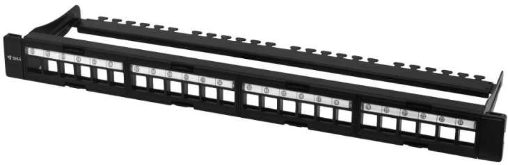 

Патч-панель SNR SNR-UL-1U24-D 19" для модулей KeyStone, незагруженная, неэкранированная, 1U, 24 порта, разборная, порты без шторок, SNR-UL-1U24-D