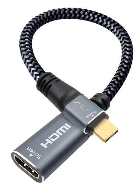 

Адаптер Caweon AD-20CM USB-C(M) - HDMI(F), VISARIO, 20см, серый, AD-20CM