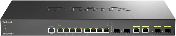 Изображение товара Коммутатор D-link DXS-1210-12TC/B1A 8 портов 10G с поддержкой VLAN и управлением