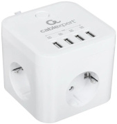 фото Сетевой фильтр  Cablexpert CUBE-3-U4-W-1.5