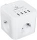фото Сетевой фильтр Cablexpert CUBE-3-U4-W-1.5
