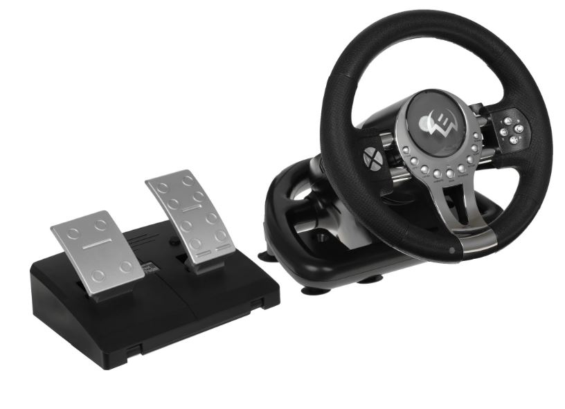 Руль Sven GC-W800 SV-015442 педали, вибро, скоба, D-pad, 12 кл, PC/PS3/PS4/XBOXONE/Xinput
